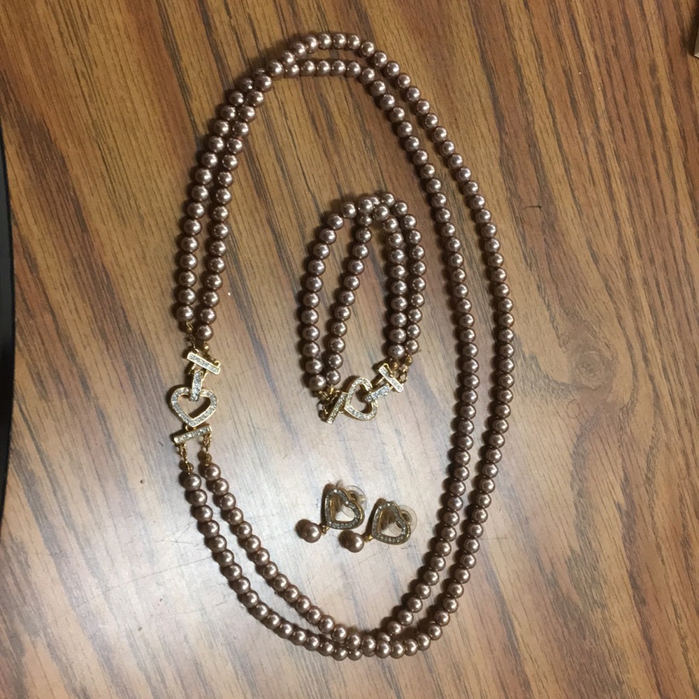 Bronze and gold jewelry set